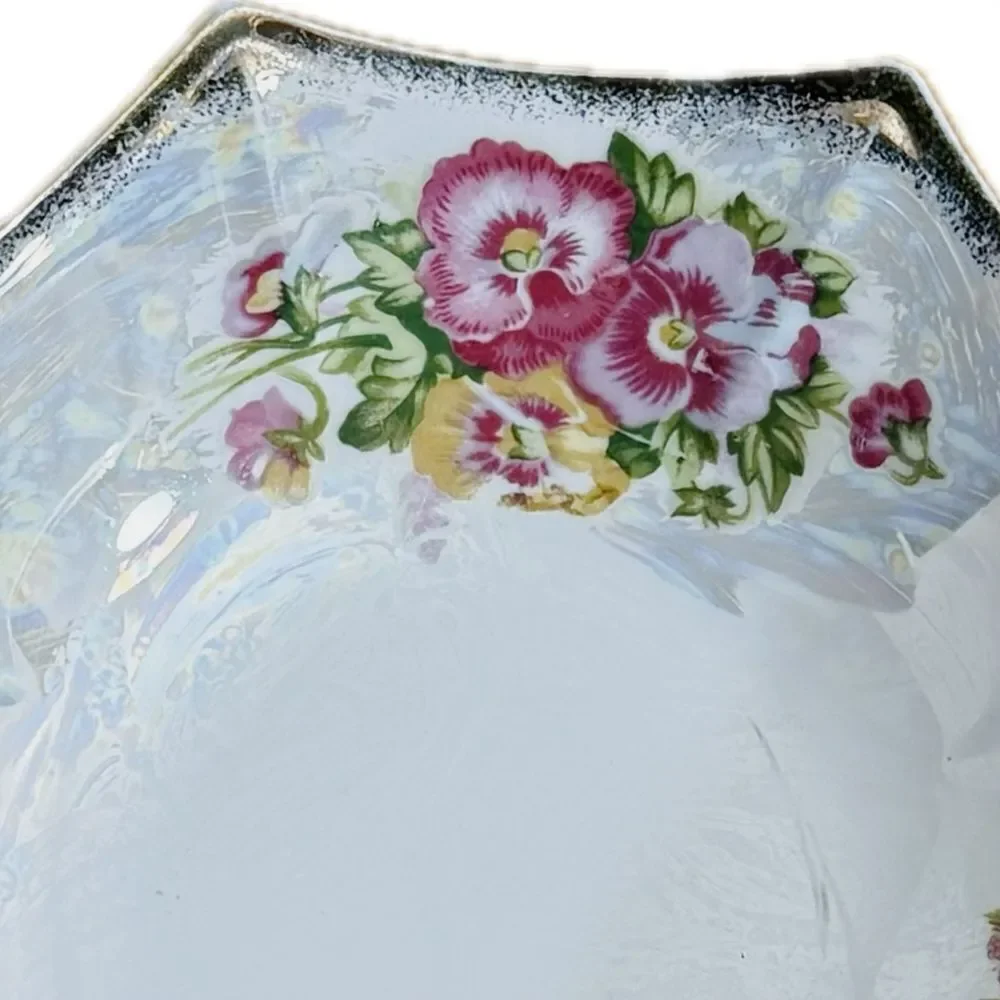 Vintage Trimont Ware Porcelain Bowl with Floral Design - Octagonal Shape‎